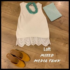 Loft mixed media sweater tank